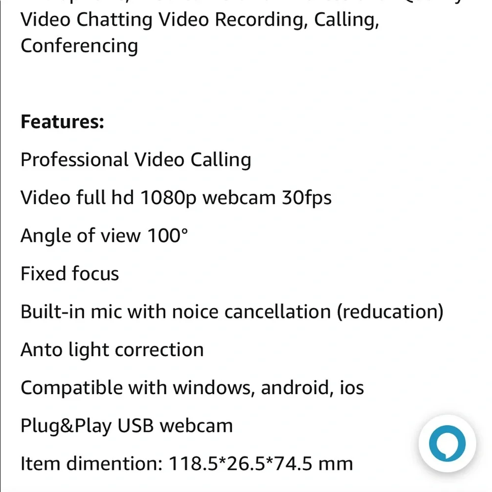 Webcam HD 1080P Webcam Camera with Microphone